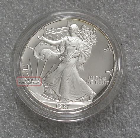 1987 S Usa 999 Pure Silver Walking Liberty Eagle Coin 1 Troy Oz Proof