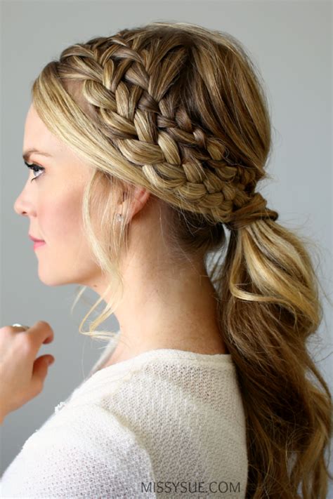 Double Braided Ponytail Braided Hairstyles Updo Ponytail Styles