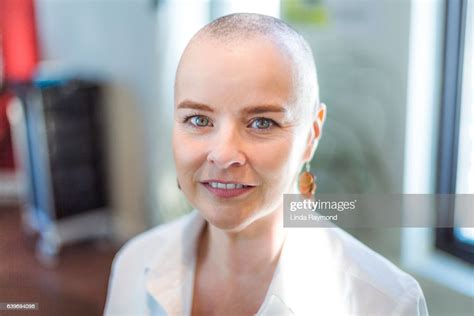Portrait Of A Beautiful Woman With Shaved Head Photo Getty Images