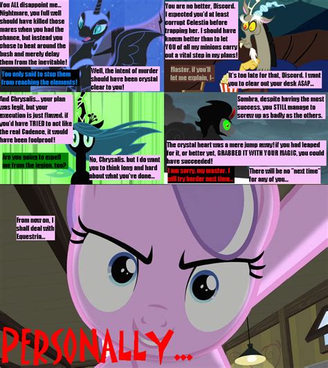 193987 Safe Diamond Tiara Discord King Sombra Nightmare Moon