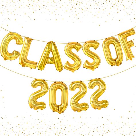 Buy Gold Class Of 2022 Balloons 16 Inch Graduation 2022 Balloons