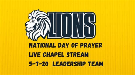 National Day Of Prayer Live Chapel Stream 572020 Youtube