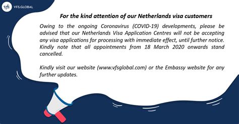 Vfs Global On Twitter Please Note That Our Netherlands Visa Application Centres Will Not Be