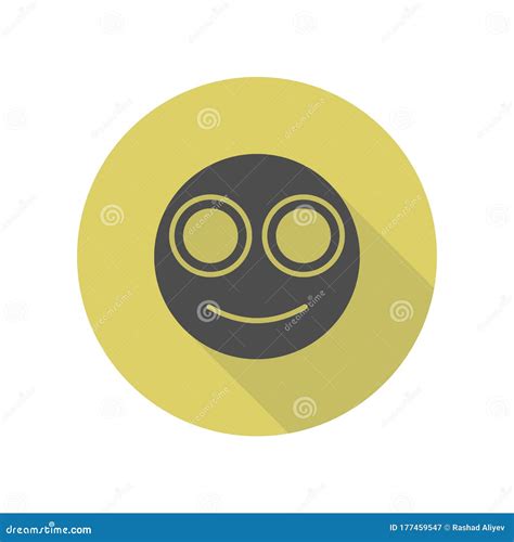 Smiling Smiley Long Shadow Icon Simple Glyph Flat Vector Of Web Icons