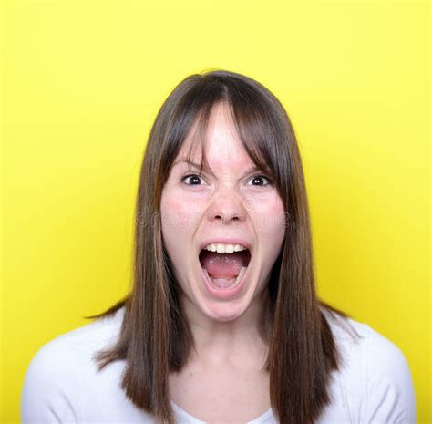Portrait Of Girl Screaming Stock Photo Image Of Handsome