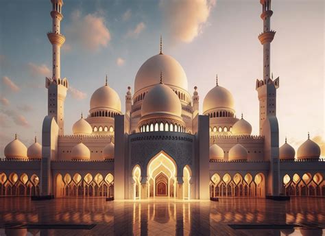 Illustration Of Amazing Architecture Design Of Muslim Mosque Ramadan