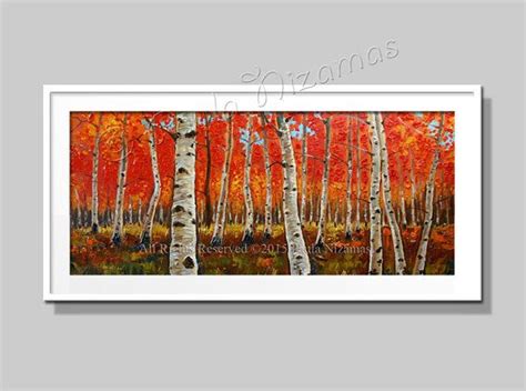 Birch Forest Giclee Print Of Original Oil Painting Birch Trees In Fall