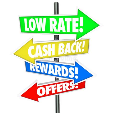 Pay down your other credit card balances faster with a great low introductory rate for an extended time. Low Rate Cash Back Rewards Offer Arrow Signs Best Credit Card De Stock Illustration ...