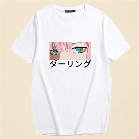 These stylish anime t shirts women are ideal for all seasons and offer premium comfort. Soft Girl Zero TWO Eyes Girl Print Anime Aesthetic T-Shirt