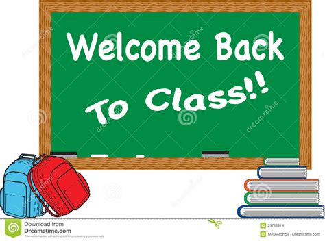 Welcome Back To Class Stock Vector Illustration Of School 25766814