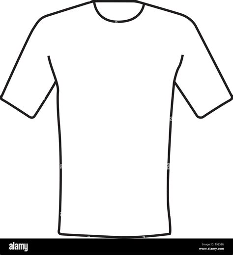White T Shirt Icon Template Line Drawing Vector On White Background