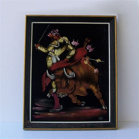 Vintage Matador Velvet Painting With Frame By Nickandnessies