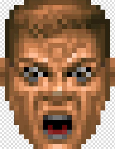 Pixelated Male Character Illustration Doom Ii Drl Doomguy Face Pack