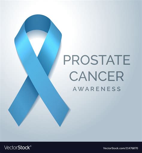 Prostate Cancer Awareness Blue Ribbon Poster Vector Image