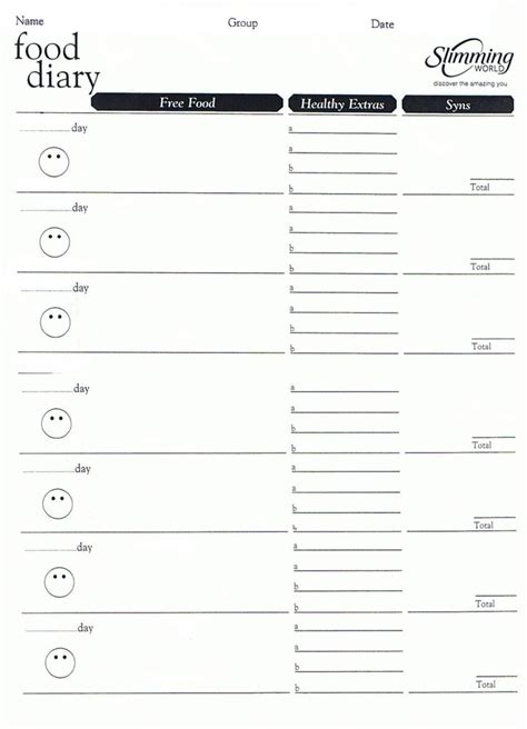 A template which is not as per your requirements, can only damage your work. Slimming world food diary template | Slimming world ...