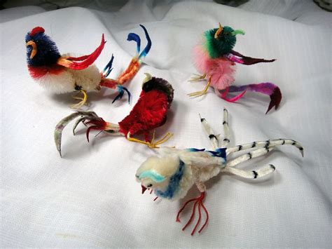 Vintage Chenille Pipe Cleaner Bird Birds Adorable By Ashevillekat