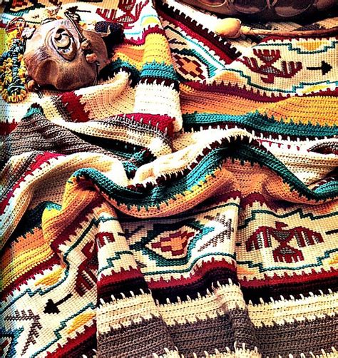 Native American Summer Crochet Blanket Pattern Instant Etsy Crochet