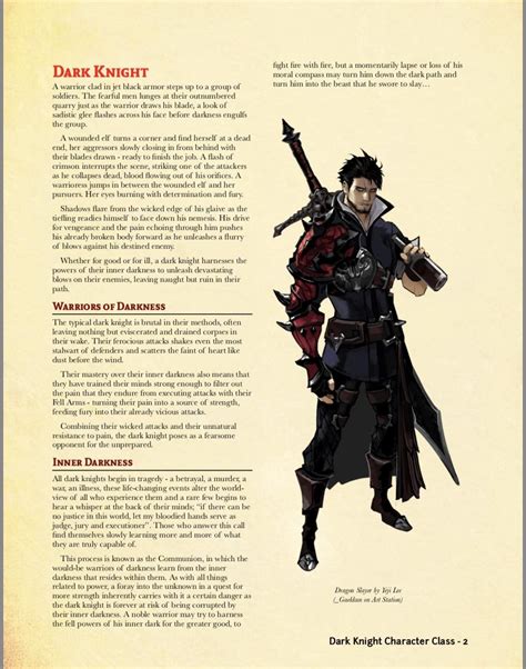 Consider viewing the 5e feat design guide before creating your new feat. Dark Knight - Player Class for 5th Edition : DnD