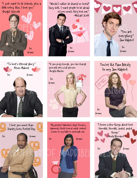 The Office Valentines Day Cards Dunder Mifflin The Office Funny