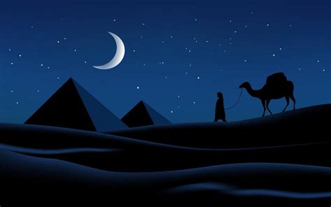 Arabian Desert Night Illustration 2042259 Vector Art At Vecteezy