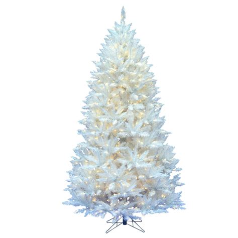 Vickerman Pre Lit 75 Sparkle White Spruce Artificial Christmas Tree