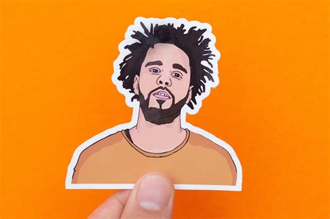 J Cole Sticker Rapper Stickers Hip Hop Sticker Etsy