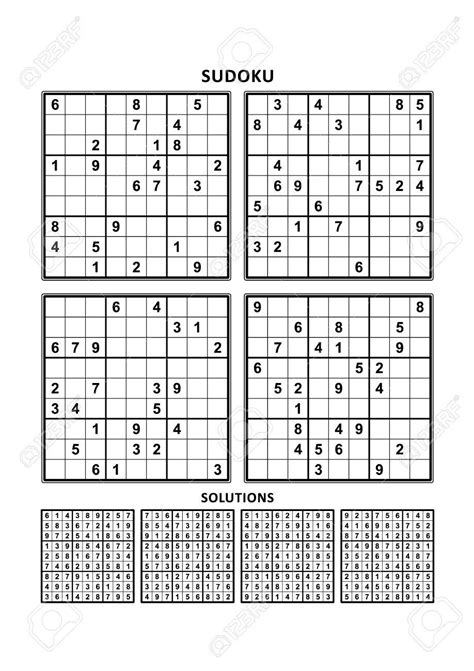 Four Sudoku Puzzles Of Comfortable Easy Yet Not Very Easy Sudoku