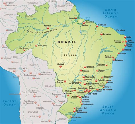 Brazil Maps Printable Maps Of Brazil For Download Gambaran