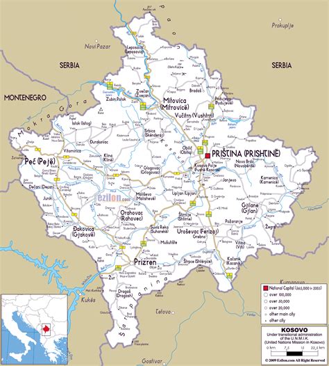 Large Road Map Of Kosovo With Cities And Airports Kosovo Europe
