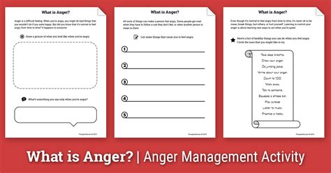 Anger Management Skill Cards Worksheet Therapist Aid Anger