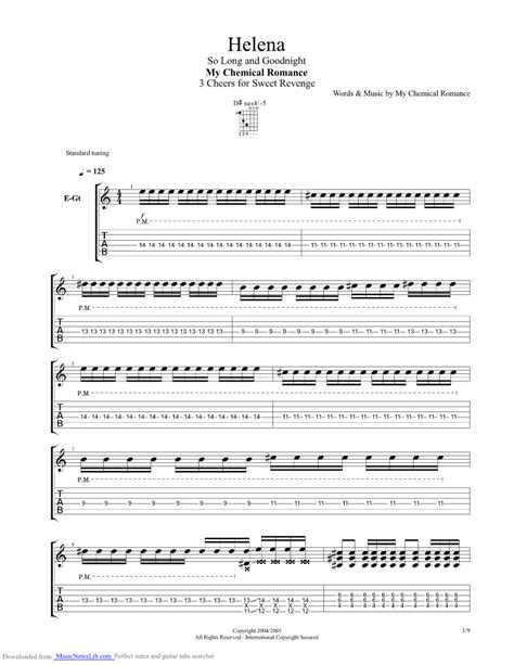 Helena Guitar Pro Tab By My Chemical Romance