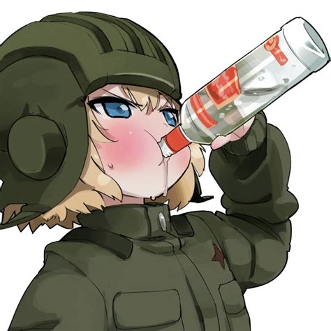Bolsheviks Katyusha Girls Und Panzer Ussr Anime Girls Vodka Yellow Hair