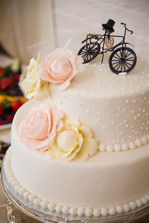Bike Cake Topper On Wedding Cake