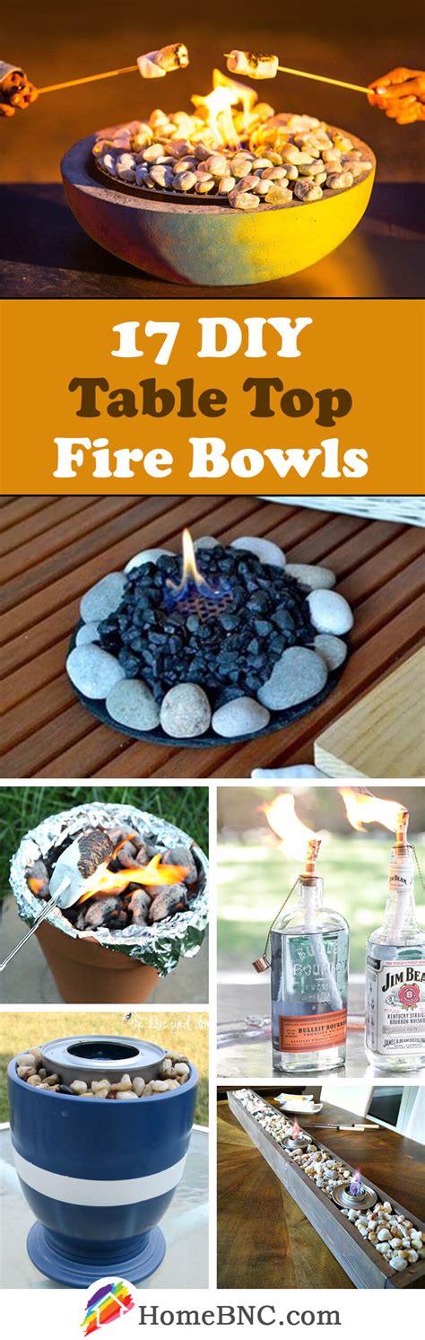 Construct scrap wood planks into a light box and base, affix package to the base, and also top with brad nails and wood adhesive. 17 Best DIY Table Top Fire Bowls (Ideas and Designs) for 2017