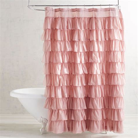 Ruffled Blush Shower Curtain Pier 1 Imports Blushbedroom Curtains