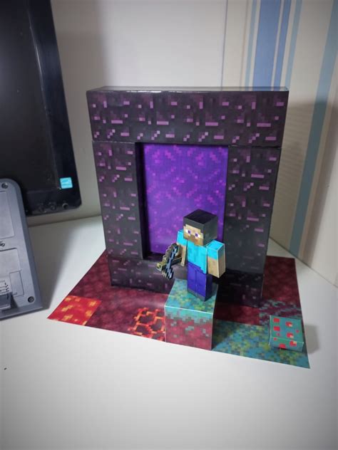 Pixel Papercraft Nether Portal Diorama Full Scale Paper Toys Paper My