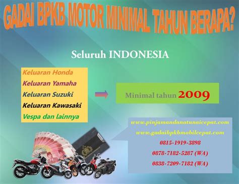 We did not find results for: Gadai BPKB Motor Minimal Tahun Berapa? Bagaimana Proses ...