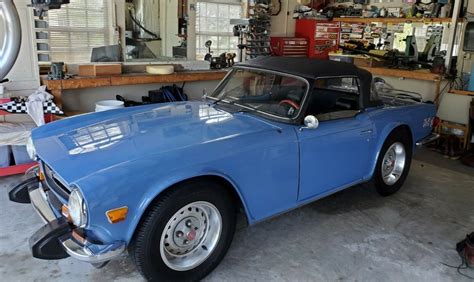 French Blue Roadster 1974 Triumph Tr6 Barn Finds