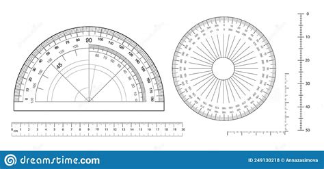 Angles Measuring Tool Set Round 360 Protractors Scale 180 Degrees