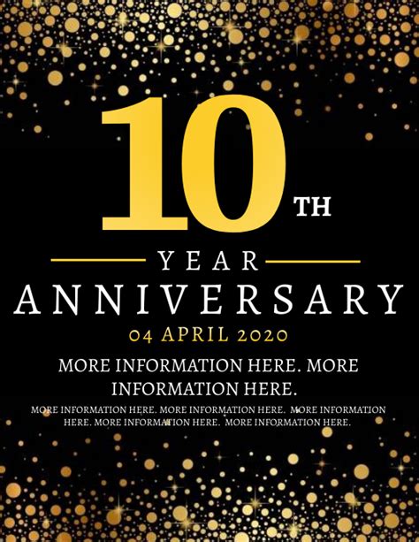 10th Year Anniversary Flyer Template Postermywall