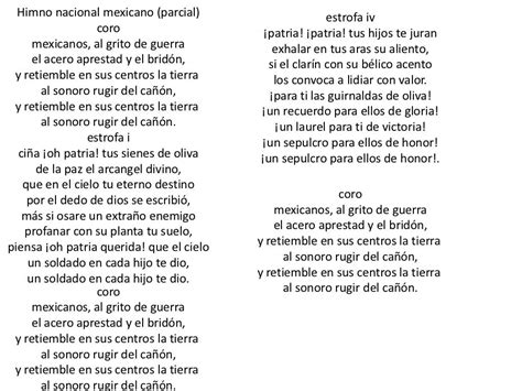 Letra Del Himno Nacional Mexicano Para Imprimir Sonia