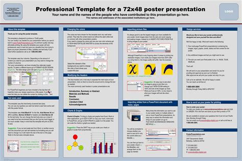 Powerpoint Poster Template A3 Size A4 Ppt A1 Academic Free Inside