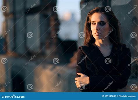 Portrait Of A Sad Depressed Woman With Crying Expression Stock Image