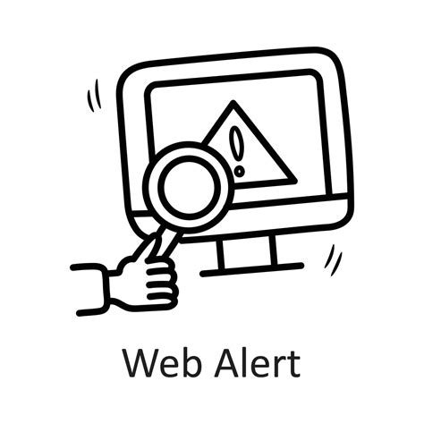 Web Alert Vector Outline Icon Design Illustration Security Symbol On
