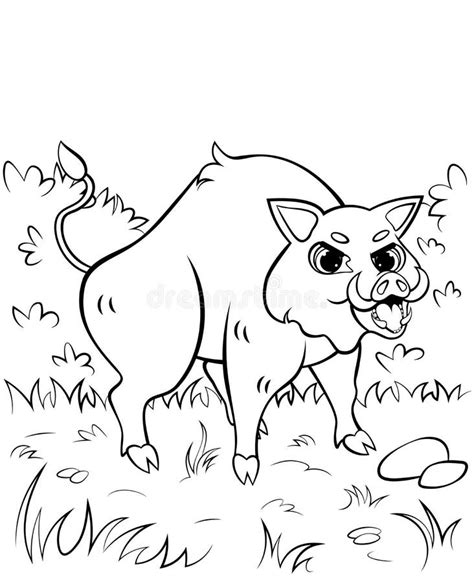 An Angry Cartoon Boar Stock Vector Illustration Of Animal 24759613