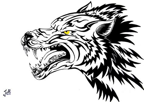 Growling Wolf Drawing Clipart Best