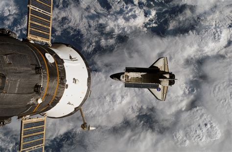 Soyuz And Space Shuttle At The International Space Station Space Nasa