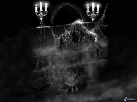 Dark Grim Reaper Horror Skeletons Skull Creepy Z Wallpaper 1600x1200