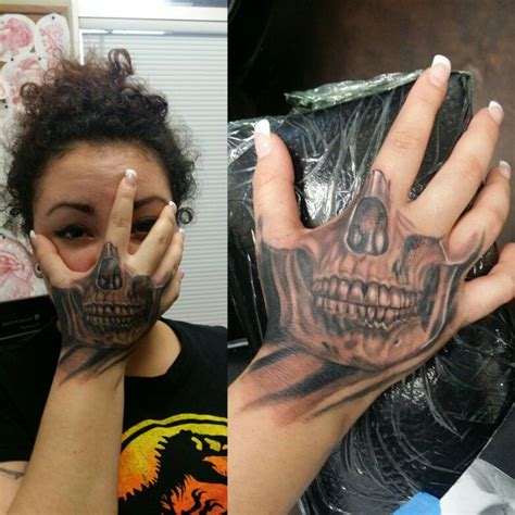 Skull Hand Mask Tattoo Skull Face Tattoo Hand Tattoos For Girls