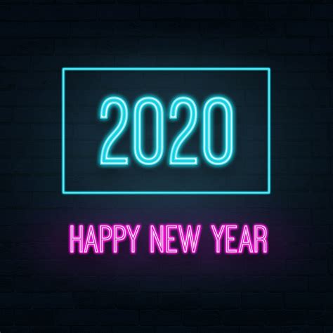 Congratulation Neon 2020 Happy New Year Free Stock Photo Public